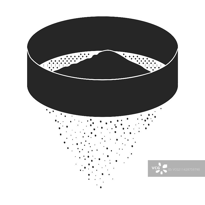 筛子里的面粉图标黑色标志图片素材