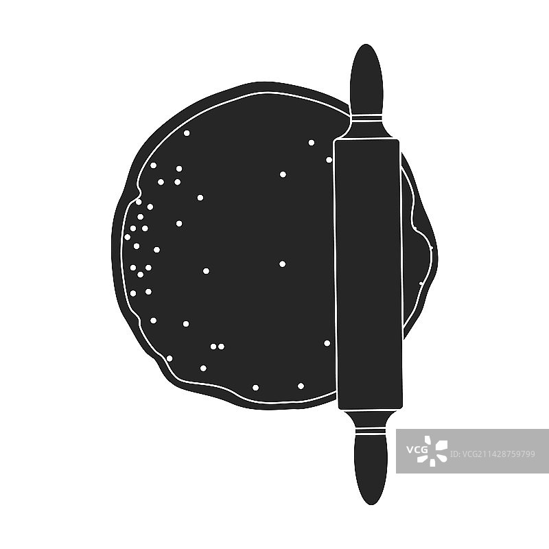 面团图标黑色标志（白色背景）图片素材