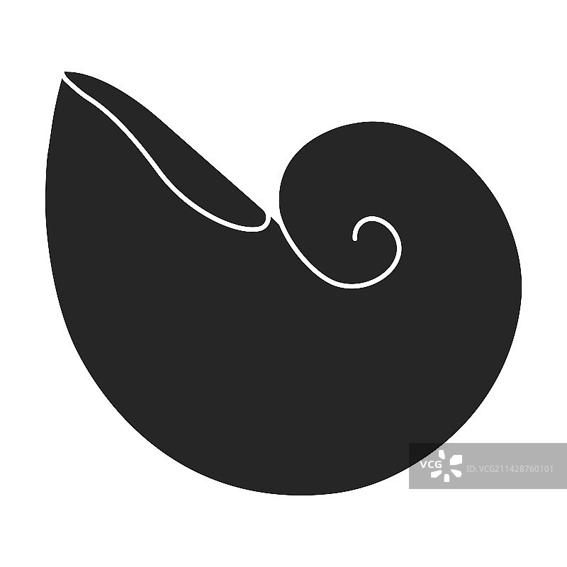 黑色海洋贝壳图标图片素材