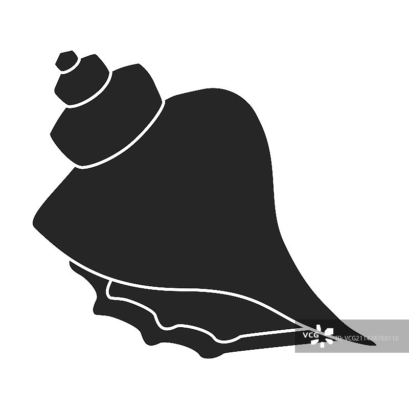 黑色海洋贝壳图标图片素材