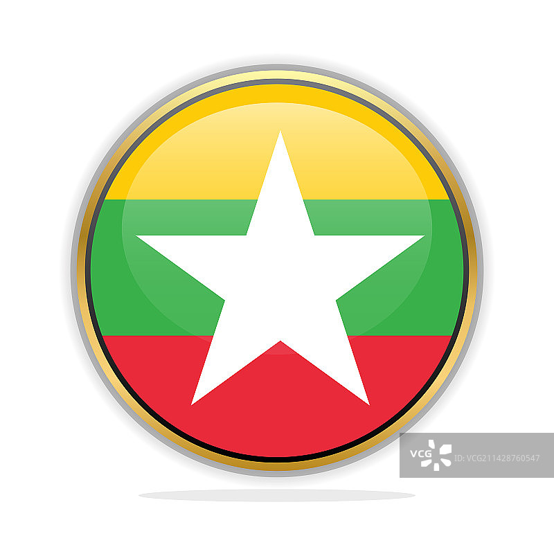 缅甸国旗按钮设计模板图片素材