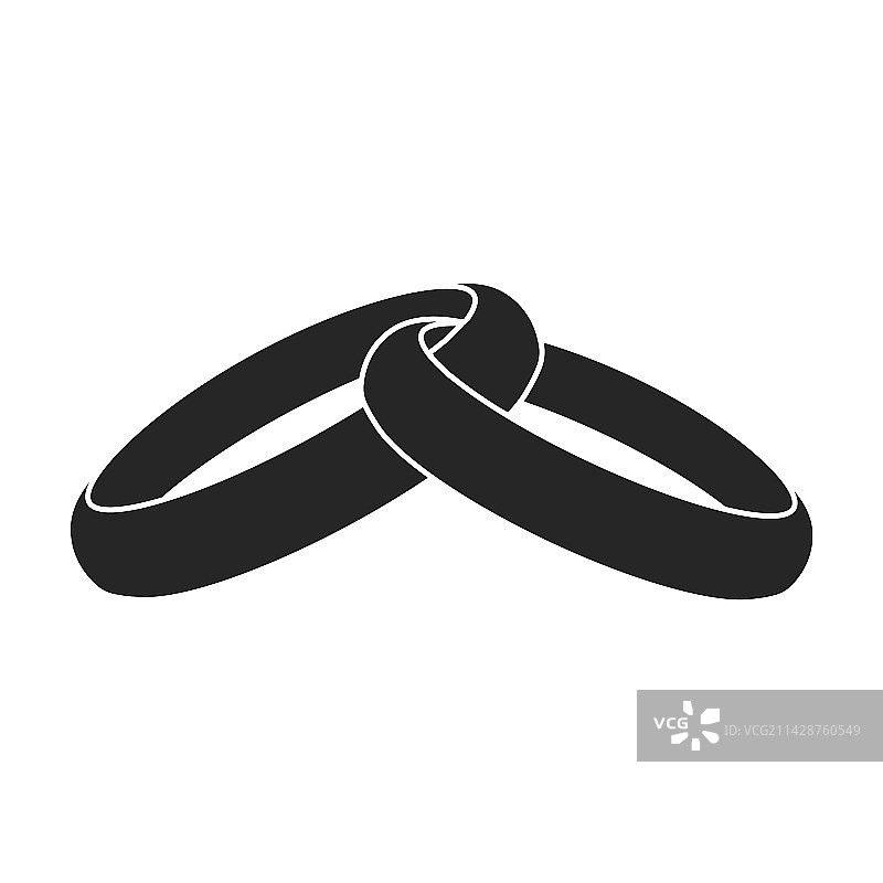 结婚戒指黑色Logo图标图片素材