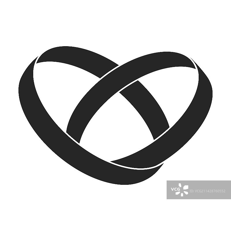 结婚戒指黑色Logo图标图片素材