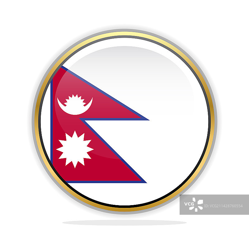 尼泊尔国旗纽扣设计模板图片素材