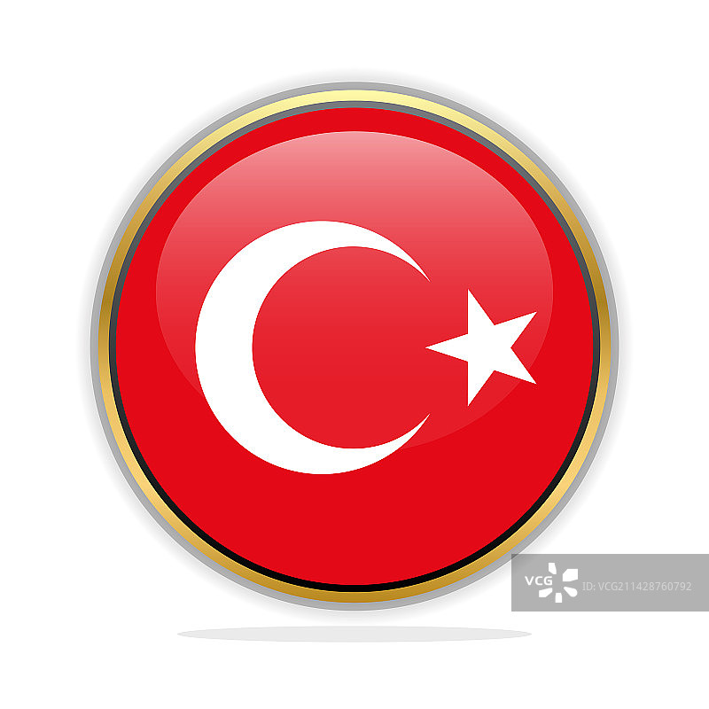 土耳其国旗按钮设计模板图片素材