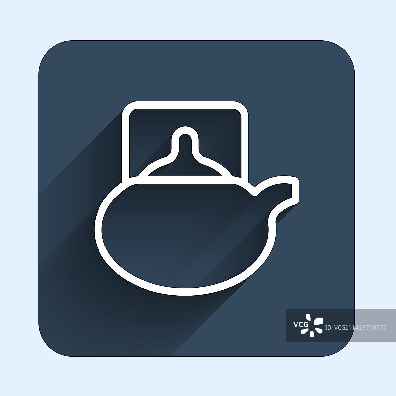 白色线条传统茶道图标图片素材