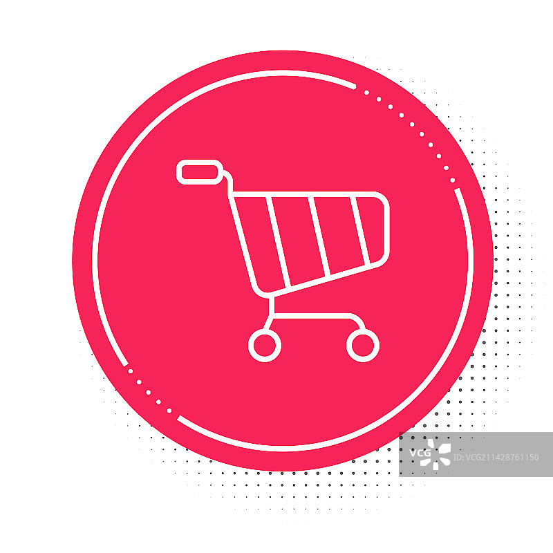白色线条购物车图标图片素材