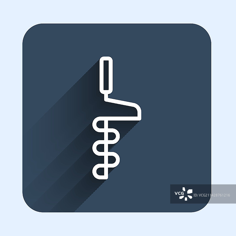 冬季冰钓用白色线条手摇冰钻图标图片素材