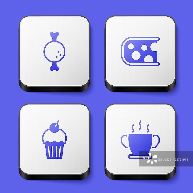 鸡腿奶酪松饼和热汤素材图片素材