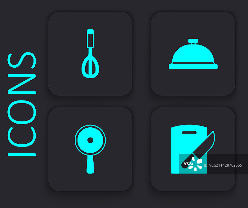 砧板刀具厨房搅拌器套装图片素材