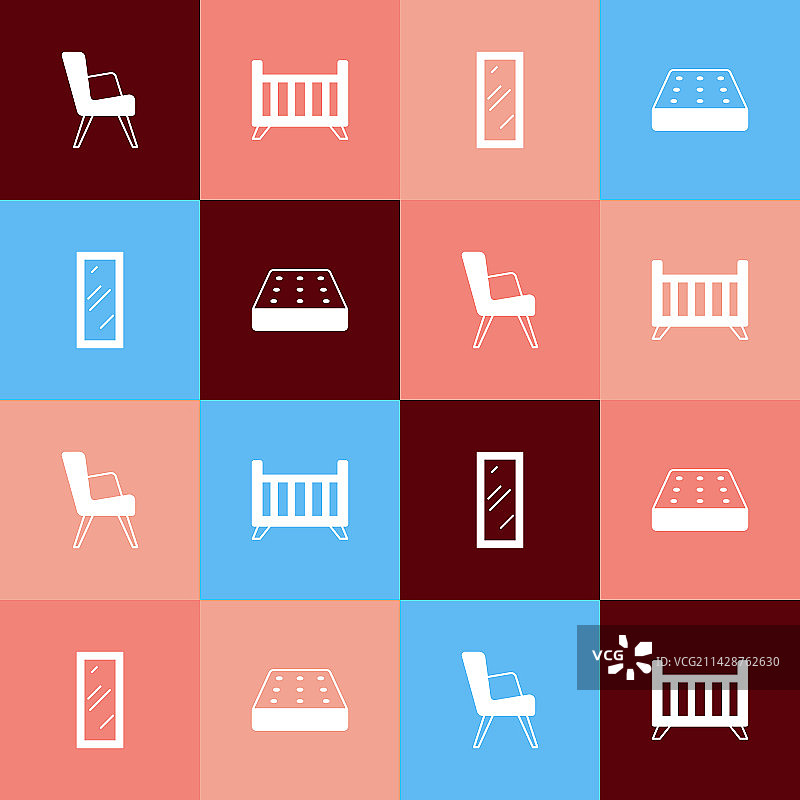 波普艺术扶手椅婴儿床图片素材