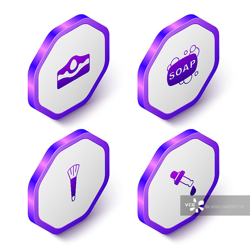 2.5D 祛痘香皂和化妆刷图片素材