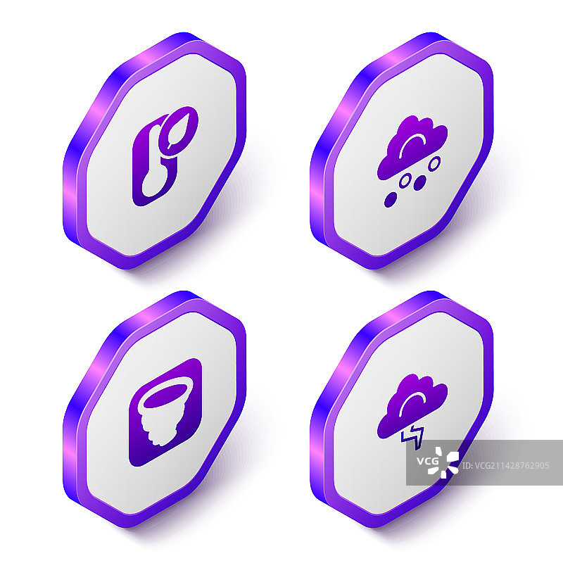 2.5D温度计冰雹云龙卷风图片素材