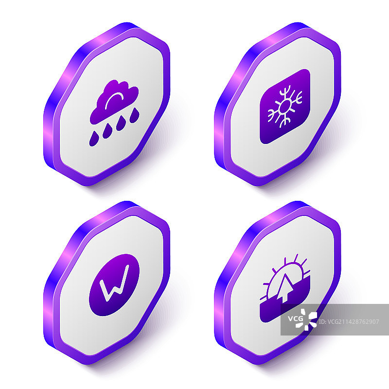 2.5D雨雪花指南针云朵图片素材