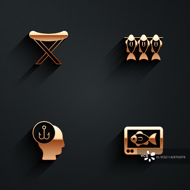 露营折叠椅鱼干渔夫图片素材