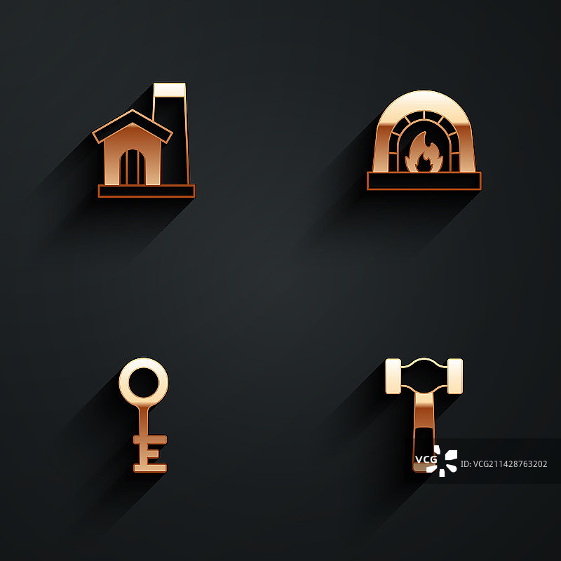 铁匠车间内部：铁匠炉和旧工具图片素材