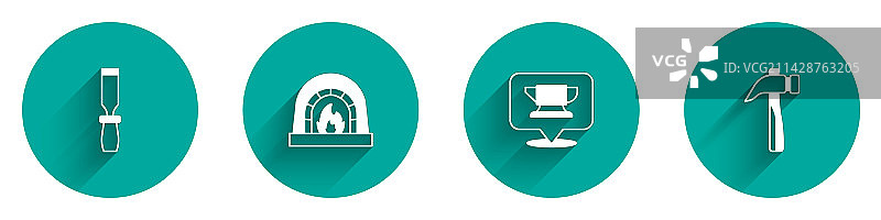 金属锉刀铁匠炉砧工具素材图片素材