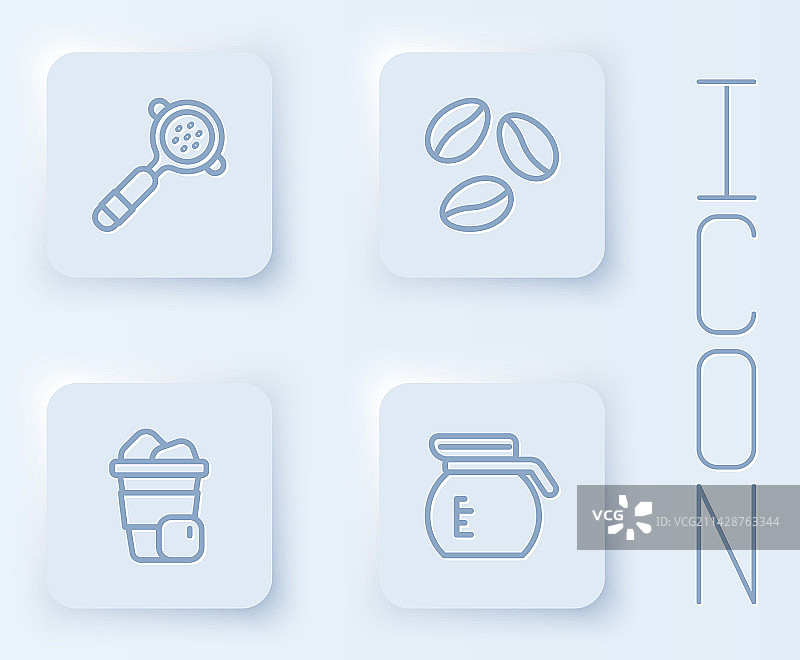 咖啡滤杯、咖啡豆和冰咖啡图片素材