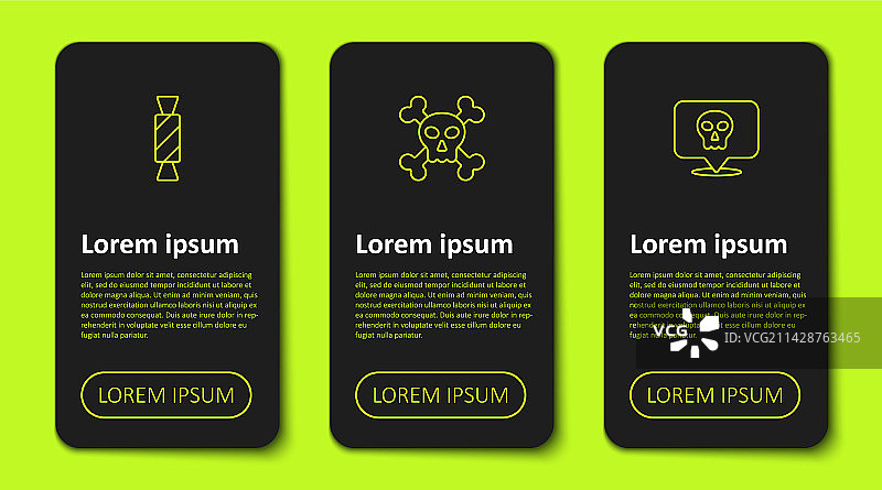 糖果骷髅头名片线路设计图片素材