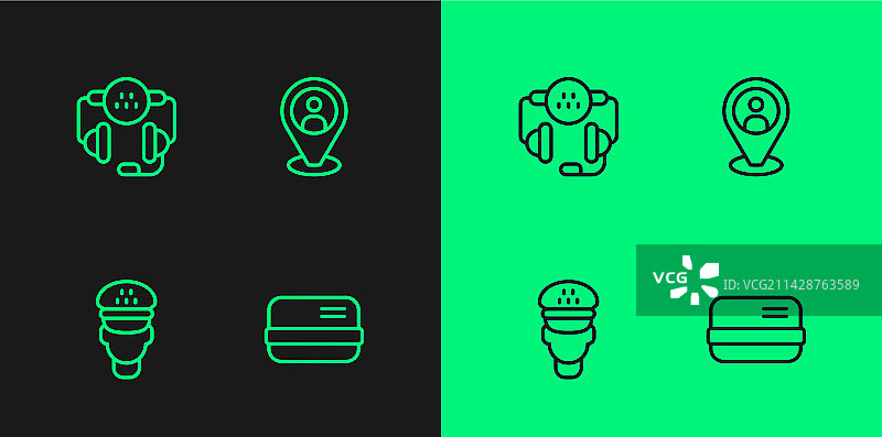 信用卡、出租车司机和呼叫电话组合banner图片素材