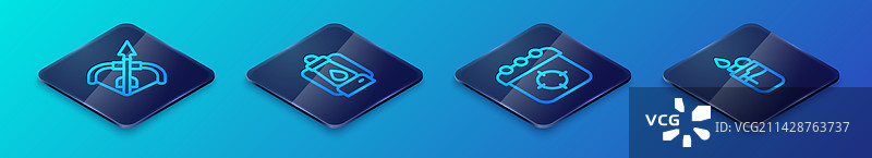 2.5D中世纪弓箭运动目标线条图标图片素材