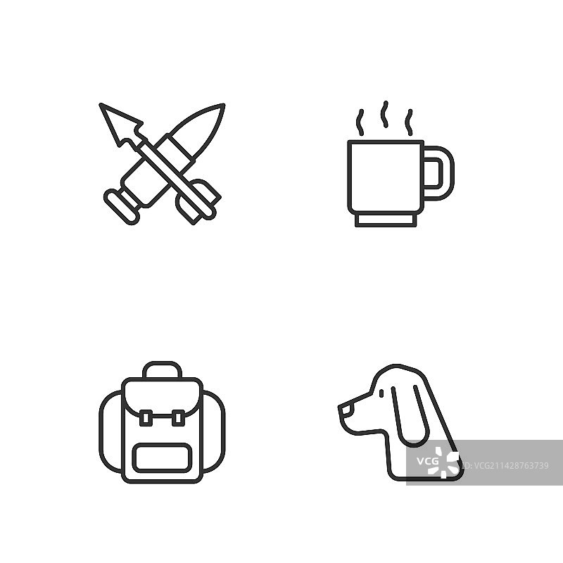 猎犬徒步背包交叉图片素材