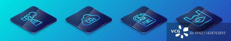 2.5D线条风格生物燃料罐二氧化碳图片素材