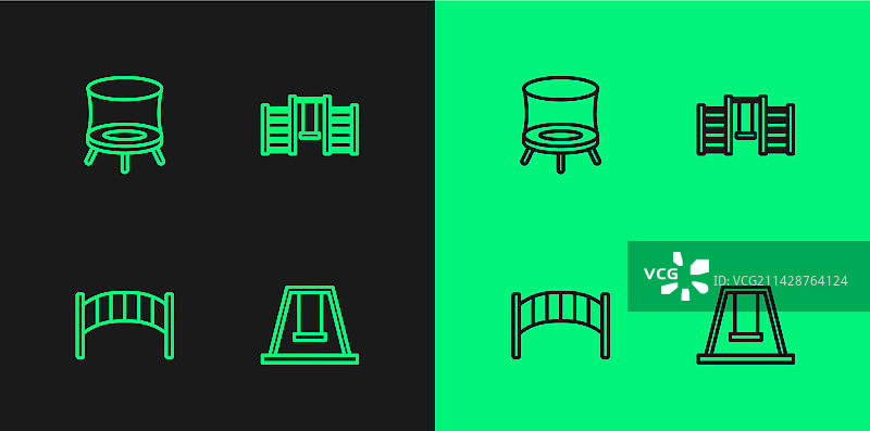 儿童秋千游乐场桥图片素材