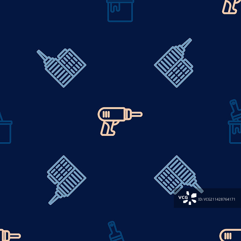 线条画桶刷套装：城市景观图片素材