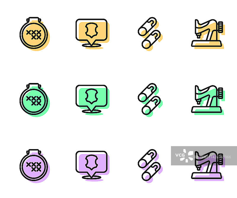 线条关闭的钢制安全别针圆形可调节图片素材