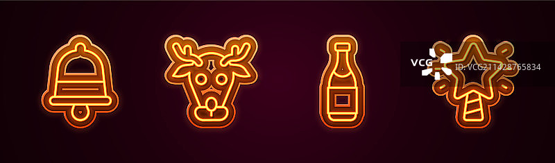 圣诞节铃铛驯鹿组合图片素材