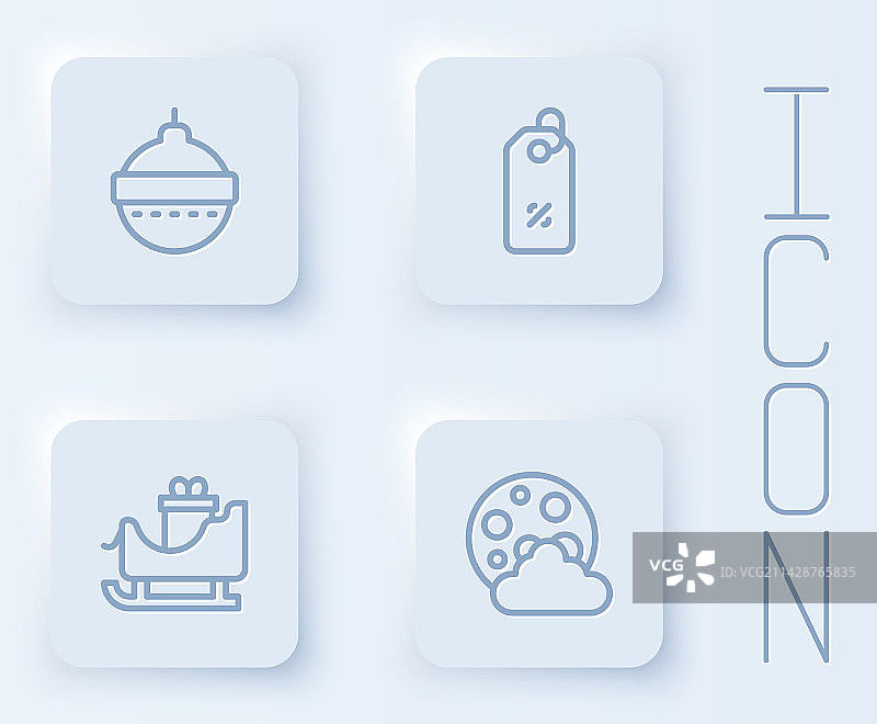 圣诞球折扣标签线条集图片素材