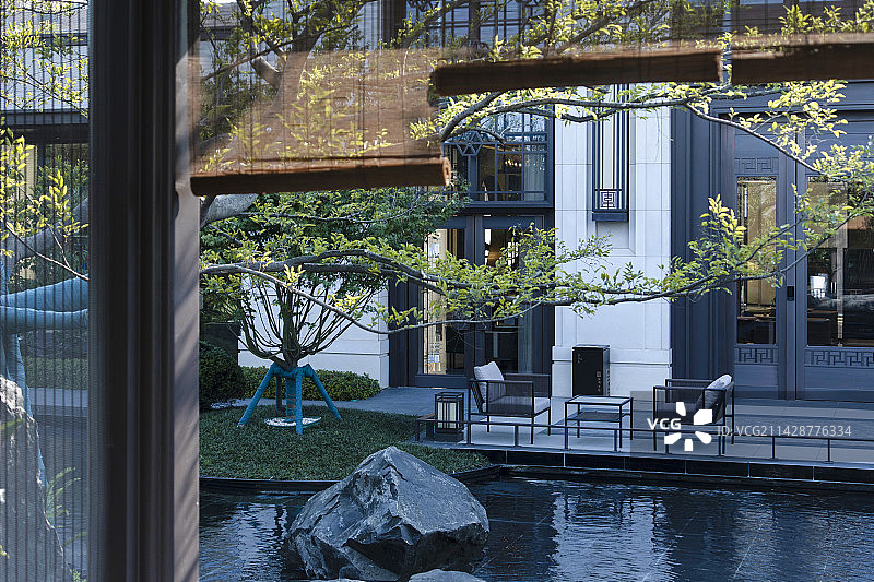 中式现代园林景观设计图片素材