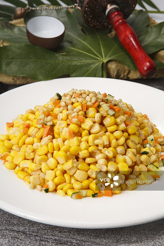 小炒松仁玉米图片素材