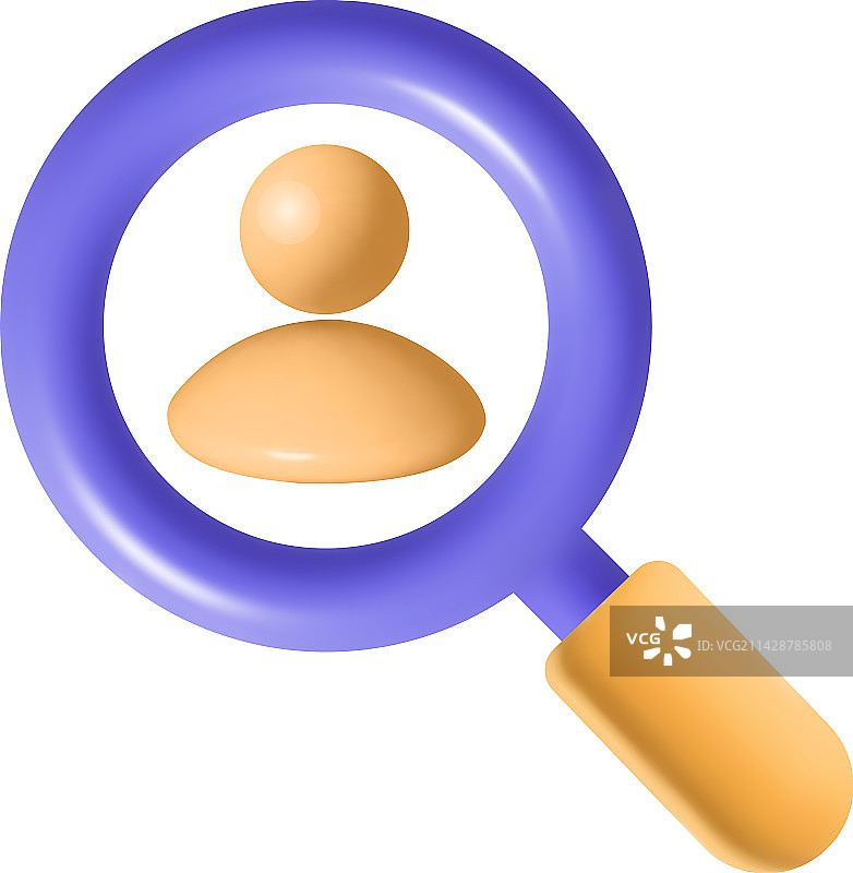 3D图标网格放大镜，精选独特图片素材