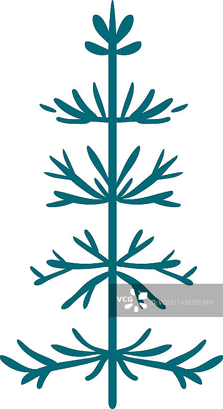 白色背景上的绿色圣诞树图片素材