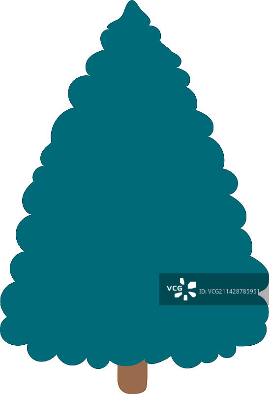 白色背景上的绿色圣诞树图片素材