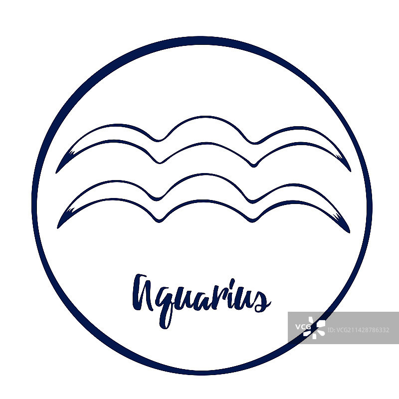 手绘白色水瓶座星座标志图片素材