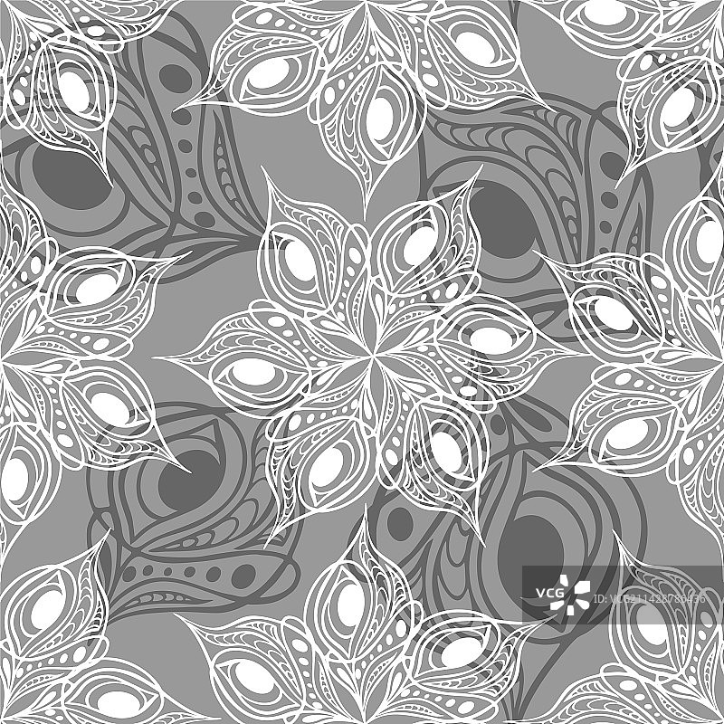 抽象白灰色无缝图案图片素材