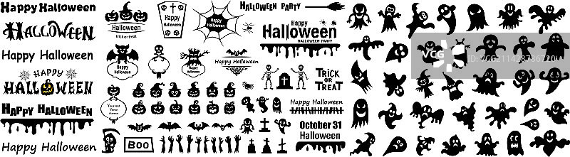 万圣节剪影合集图片素材