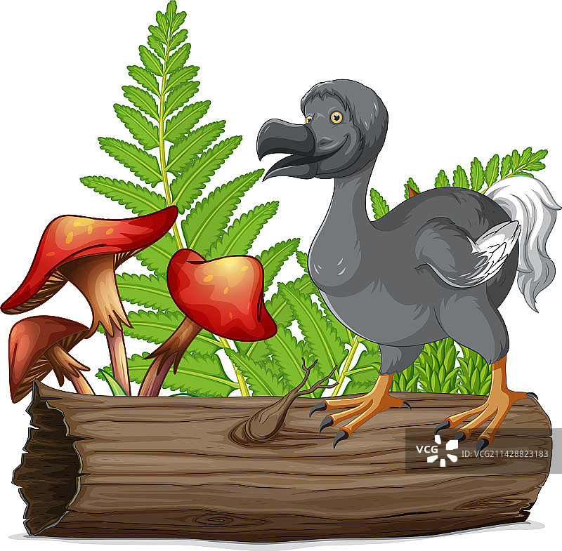 渡渡鸟灭绝动物卡通形象图片素材