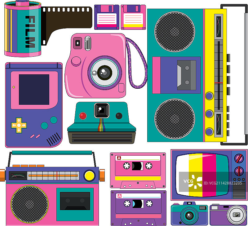 复古物品和电子设备图片素材
