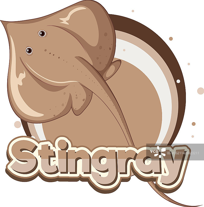 卡通形象大西洋黄貂鱼标志图片素材