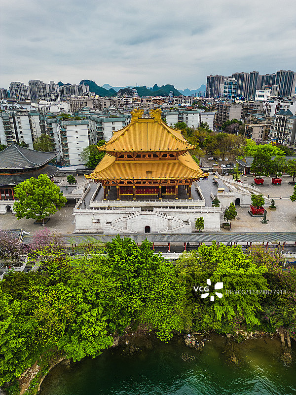 航拍广西柳州文庙图片素材