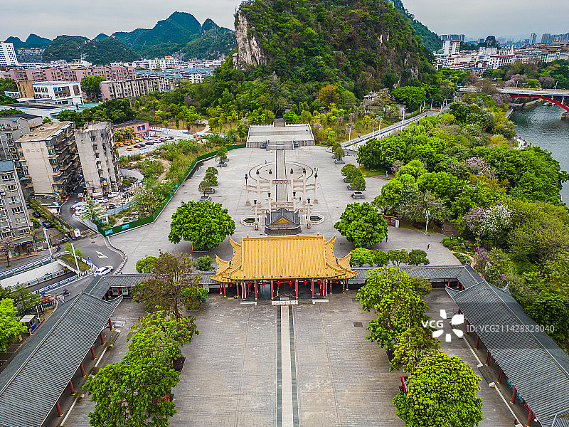 航拍广西柳州柳州文庙图片素材