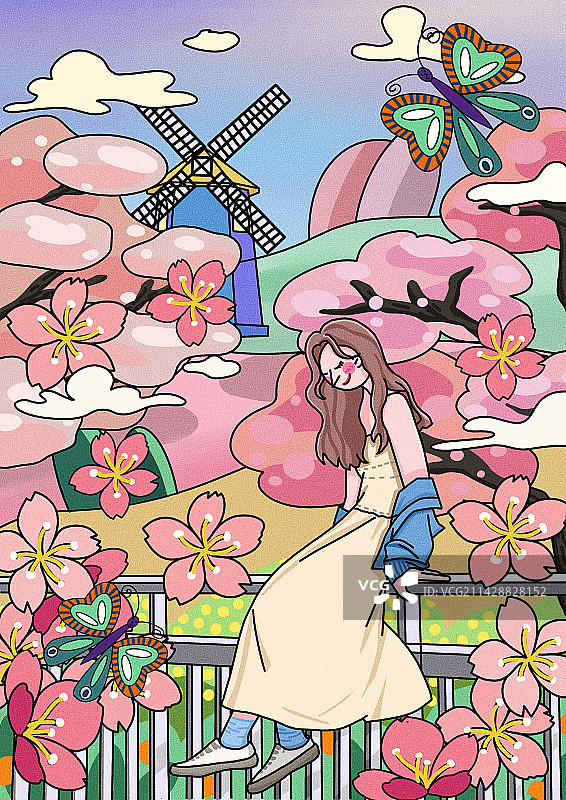 春日赏花图片素材