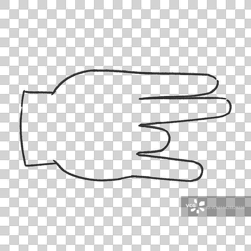 汉语手指字母图ZH插画黑白线稿图像图片素材