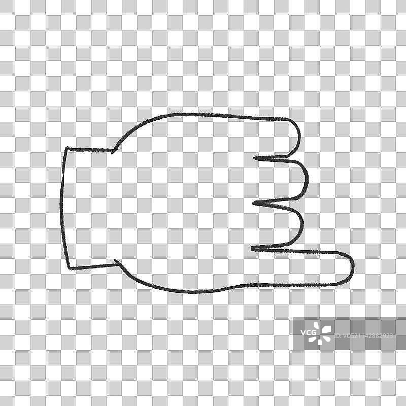 汉语手指字母图NG插画黑白线稿图像图片素材