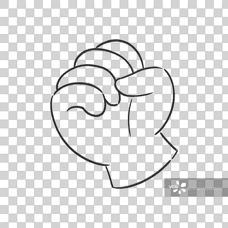 汉语手指字母图D插画黑白线稿图像图片素材