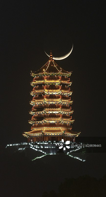 月落望江楼·株洲醴陵望江楼图片素材